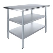 Amgood 30x48 Prep Table with Stainless Steel Top and 2 Shelves AMG WT-3048-2SH